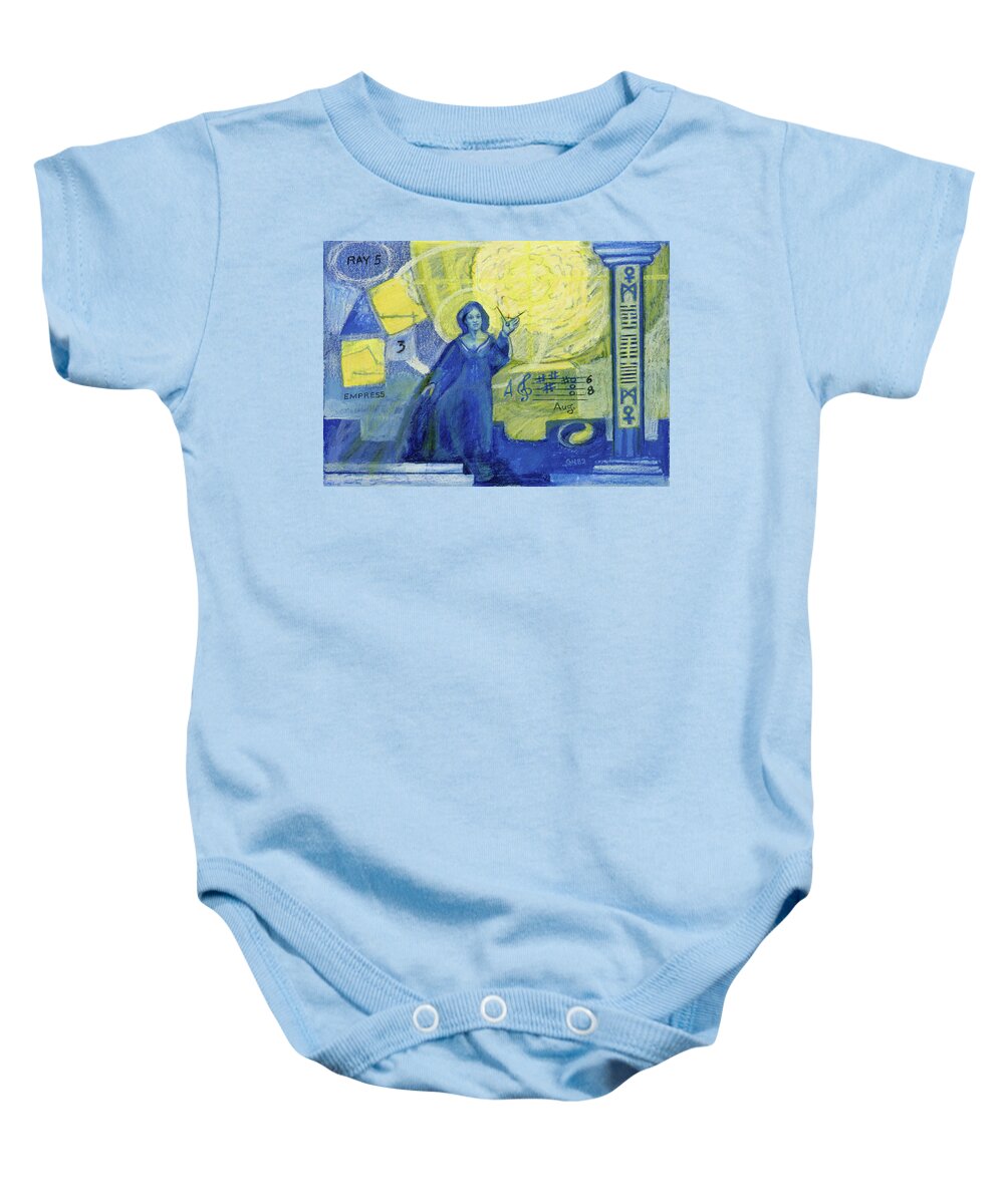 Major Arcana Baby Onesie featuring the pastel Venus 3 - Empress by Gary Nicholson