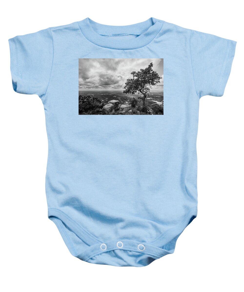 Pilot Mountain Baby Onesie featuring the photograph View From the Top of Pilot Mountain by Bob Decker
