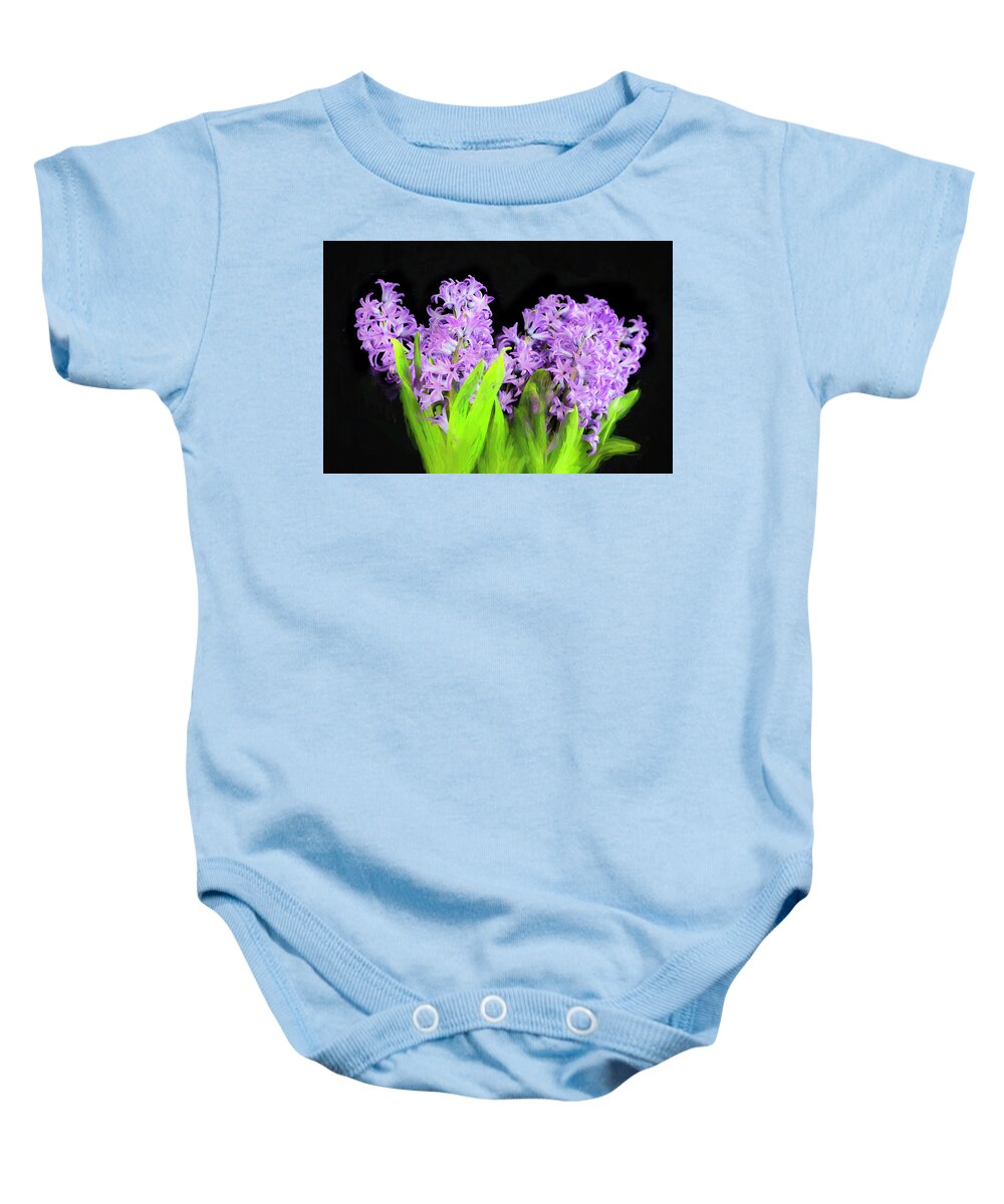 Hyacinths Baby Onesie featuring the photograph Violet Hyacinths X104 by Rich Franco