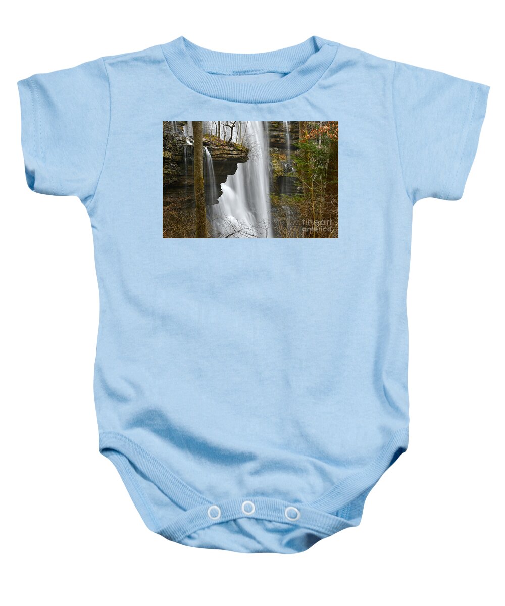 Virgin Falls Baby Onesie featuring the photograph Virgin Falls 7 by Phil Perkins
