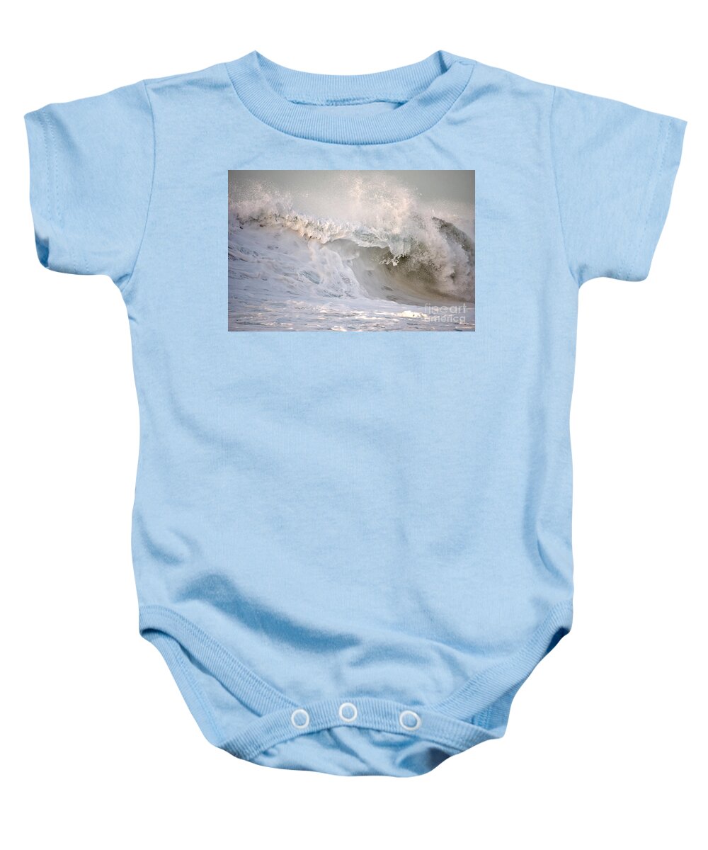 Polihale Beach Baby Onesie featuring the photograph Wave of Cotton Candy by Debra Banks