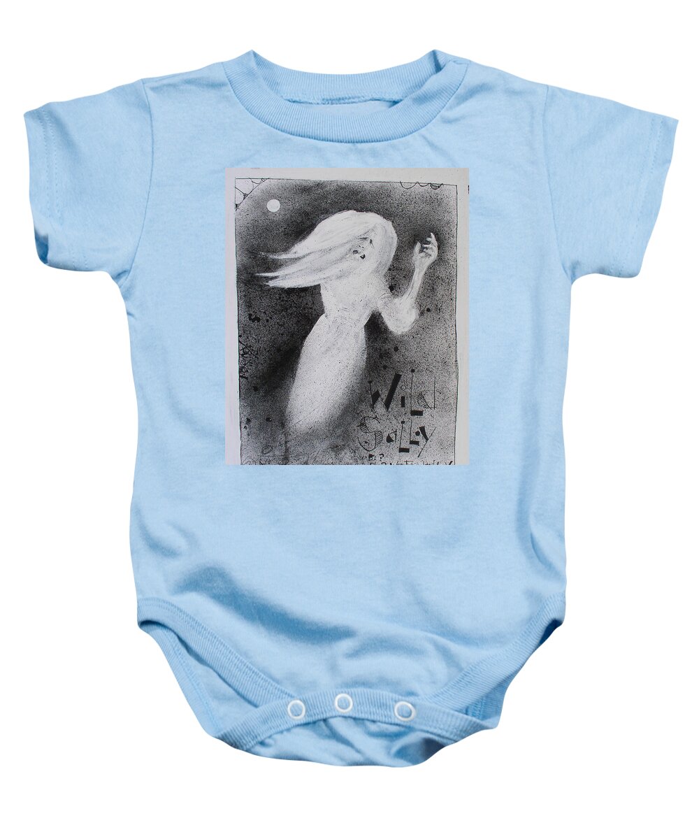  Baby Onesie featuring the drawing Wild Sally by Phil Mckenney