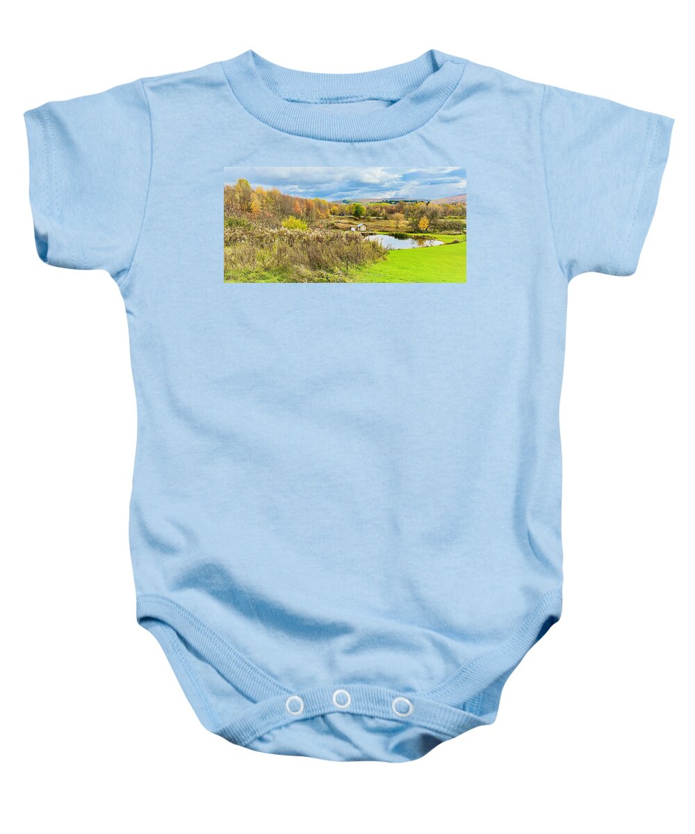 Fall Baby Onesie featuring the photograph Winter is Around the Corner by John Anderson