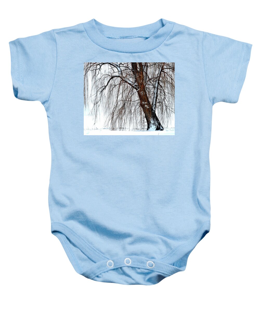 Willow Tree Baby Onesie featuring the photograph Winter Willow by Susie Loechler