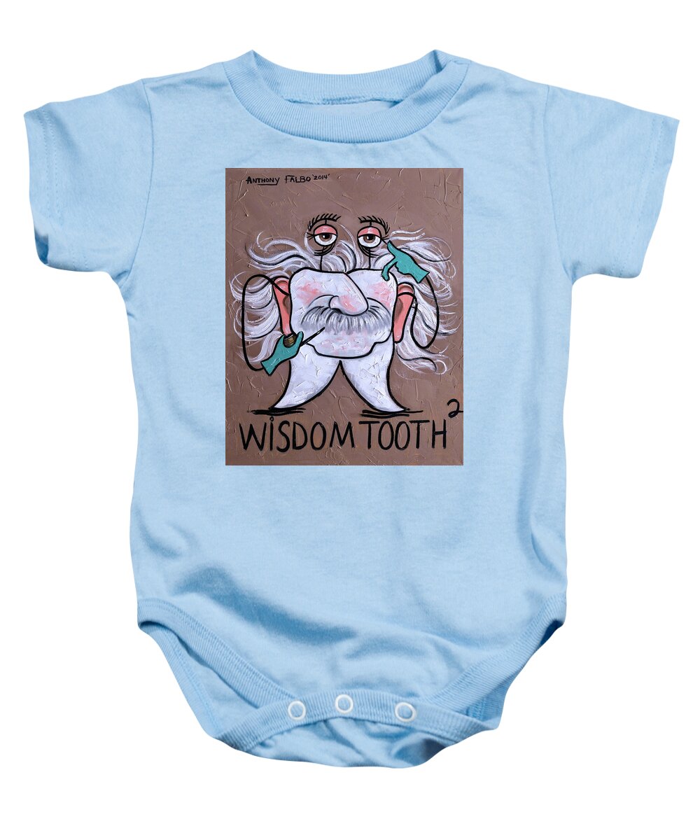 Wisdom Tooth 2 Office Dental Art Baby Onesie featuring the painting Wisdom Tooth 2 by Anthony Falbo