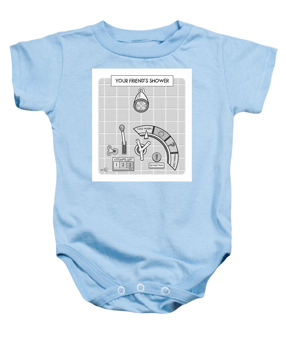 Captionless Baby Onesie featuring the drawing Your Friend's Shower by Ellis Rosen