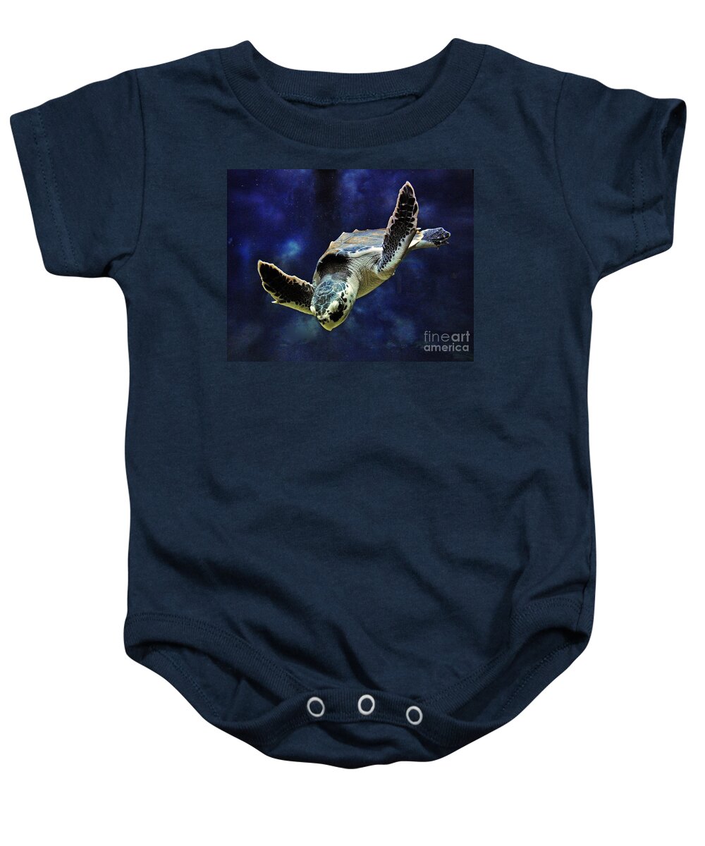 Nature Baby Onesie featuring the photograph Sea Turtle by Savannah Gibbs