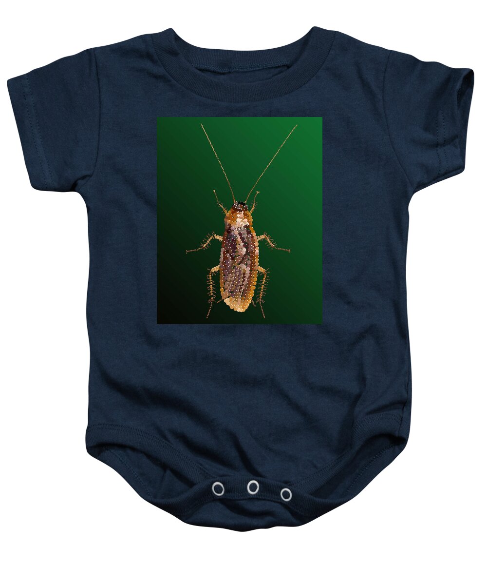 Cockroach Baby Onesie featuring the digital art Bedazzled Roach by R Allen Swezey