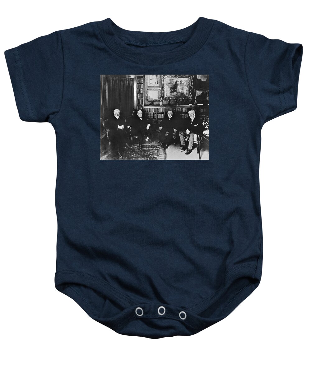 1910's Baby Onesie featuring the photograph Big Four At Versailles #1 by Underwood Archives