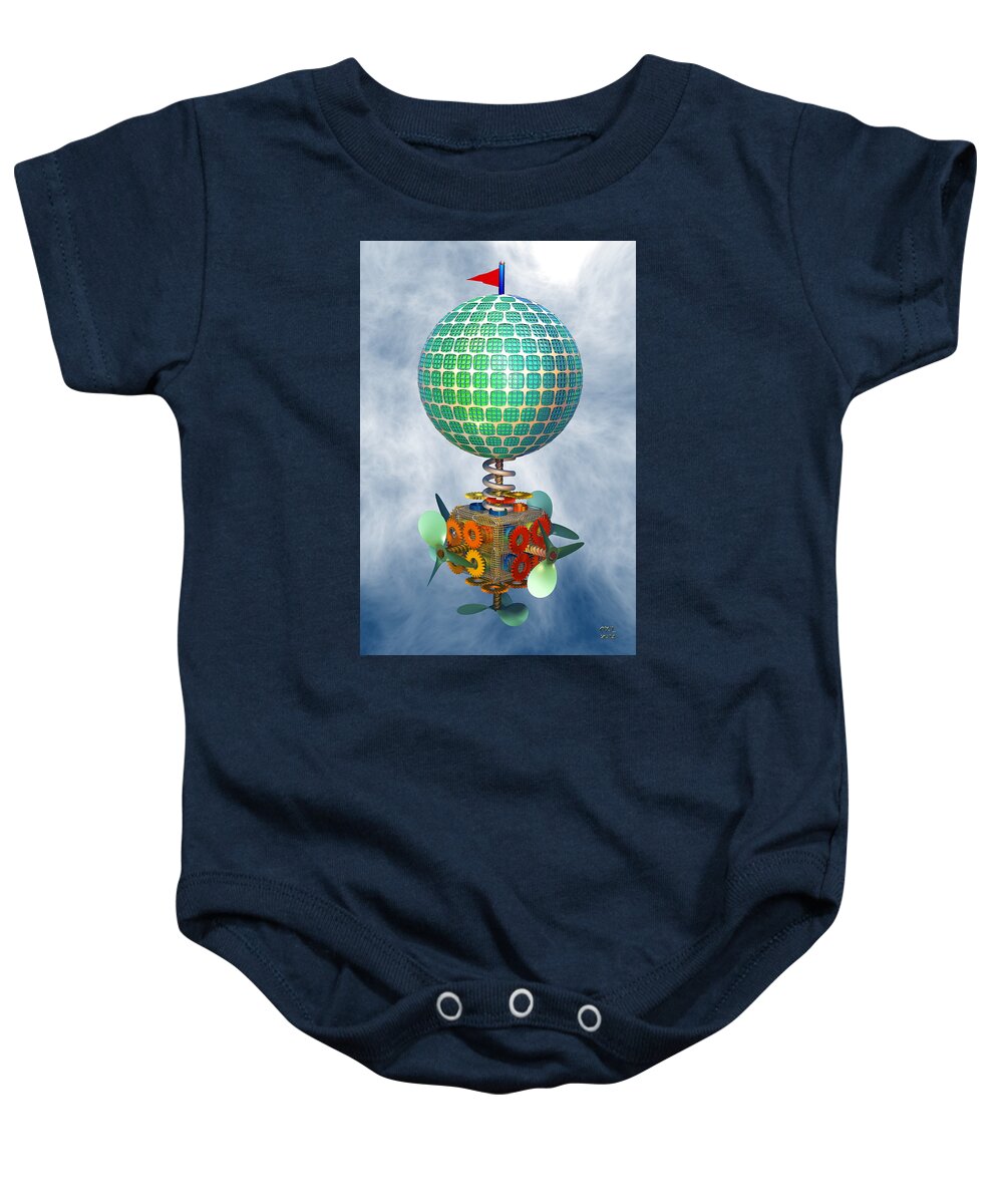 Abstract Baby Onesie featuring the digital art Improbability #1 by Manny Lorenzo