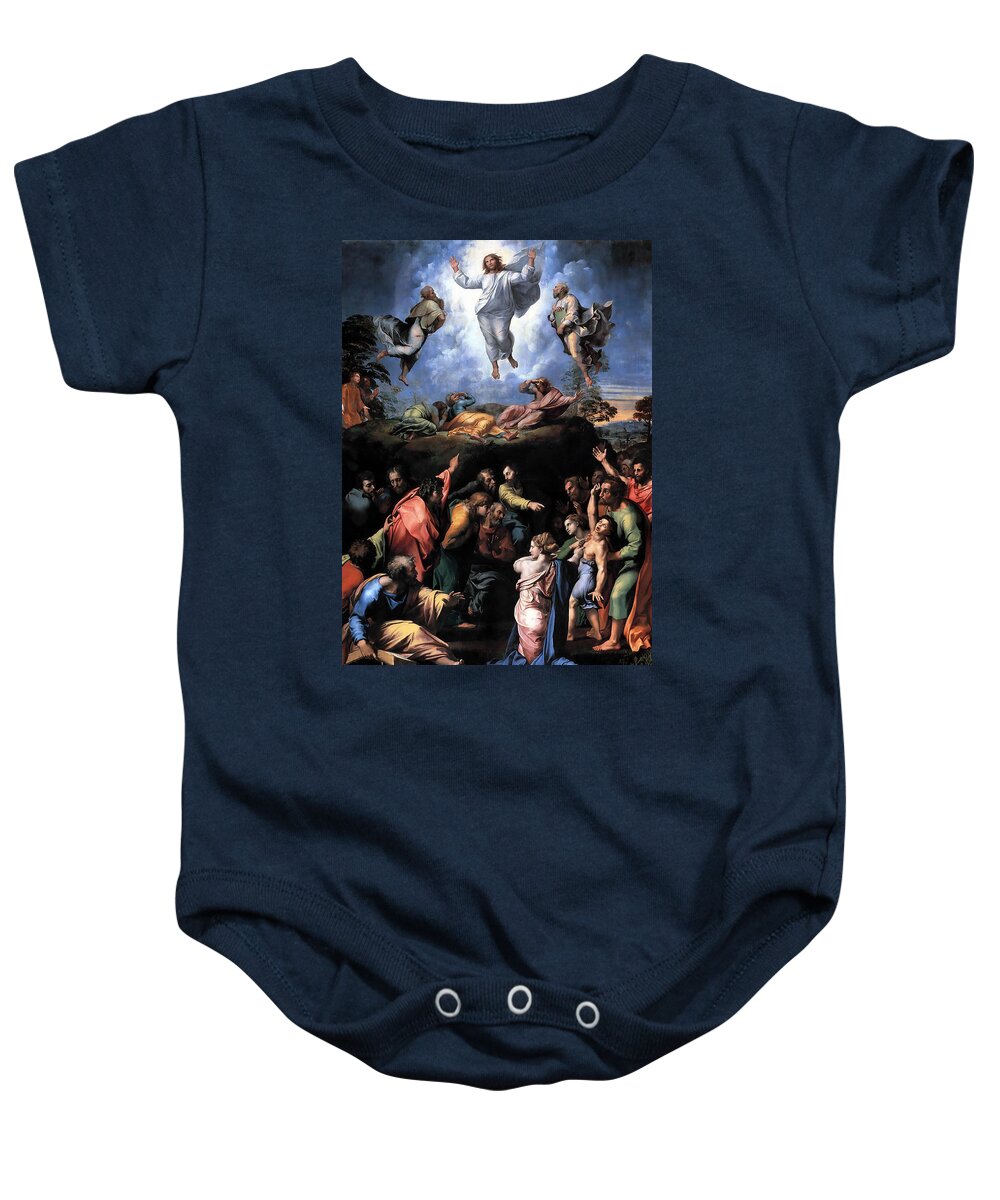 Raphael Baby Onesie featuring the painting The Transfiguration #3 by Raphael