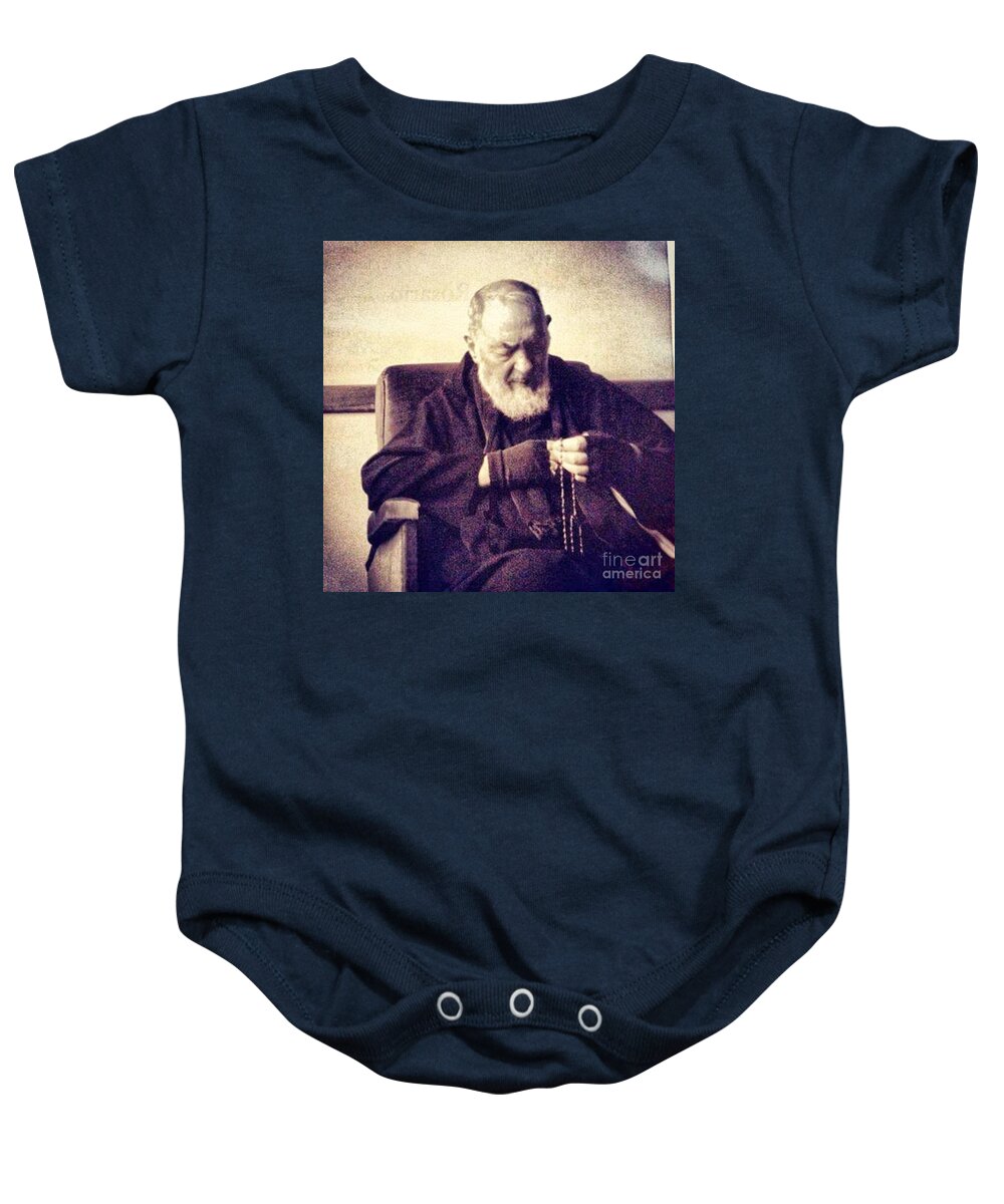 Father Baby Onesie featuring the photograph Padre Pio by Matteo TOTARO