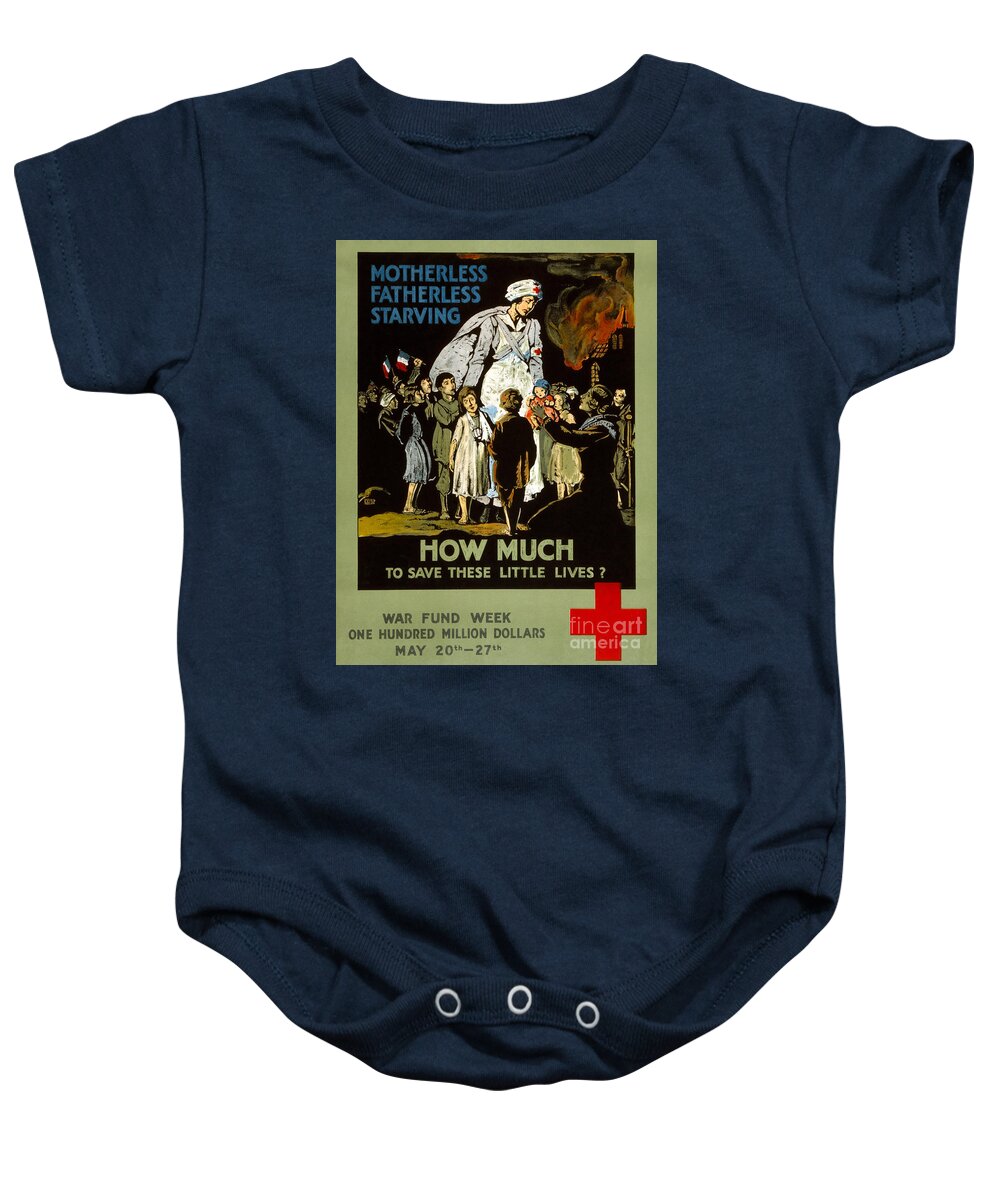 1917 Baby Onesie featuring the photograph Red Cross Poster, 1917 #4 by Granger