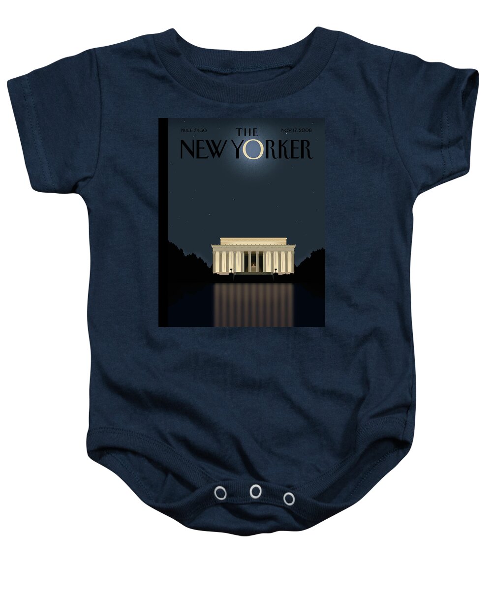 Lincoln Baby Onesie featuring the painting Reflection by Bob Staake