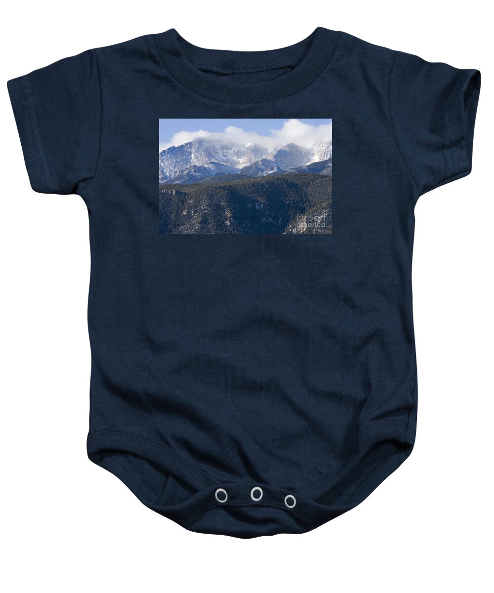 Pikes Peak Baby Onesie featuring the photograph Cloudy Peak #7 by Steven Krull