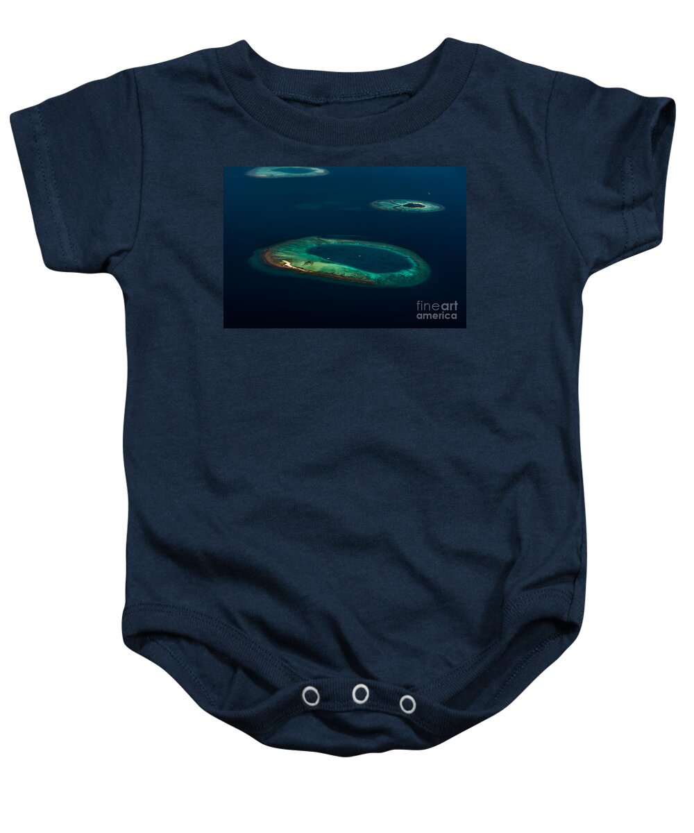 Atoll Baby Onesie featuring the photograph Above Paradise - Turtle by Hannes Cmarits