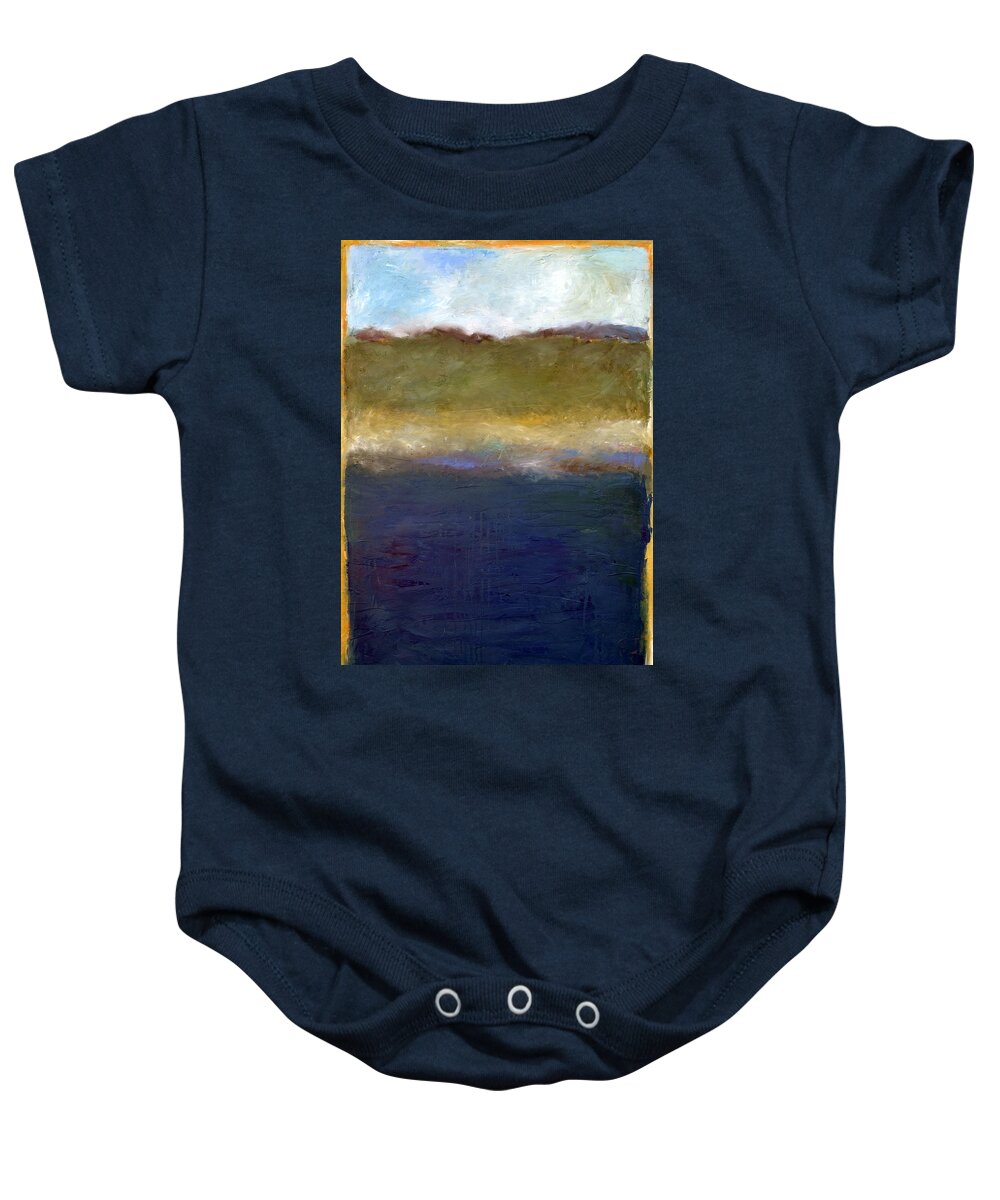 Oceanside Baby Onesie featuring the painting Abstract Dunes ll by Michelle Calkins
