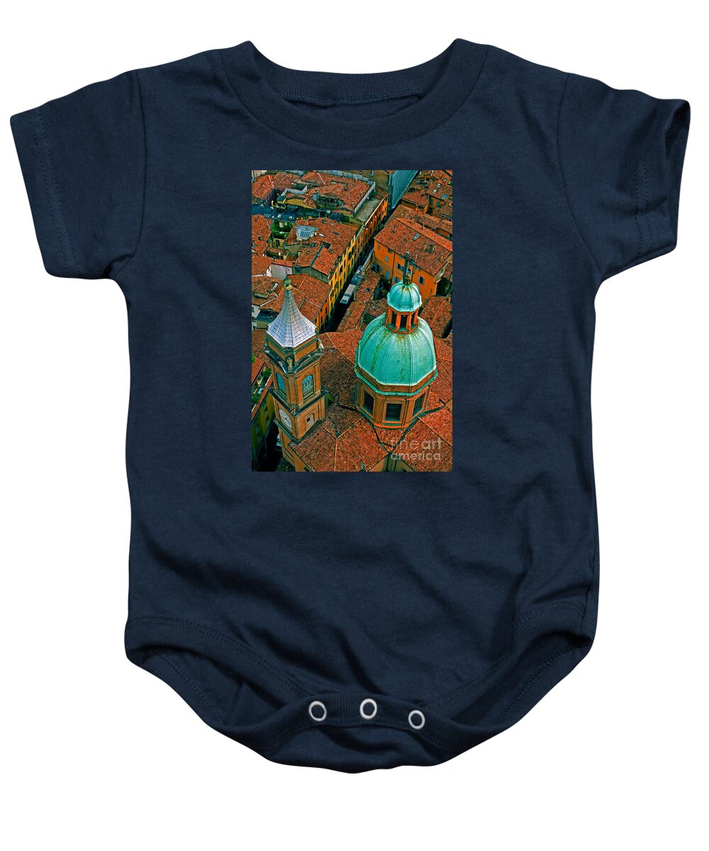 Church Baby Onesie featuring the photograph Aerial Of Church, Bologna, Italy by Tim Holt