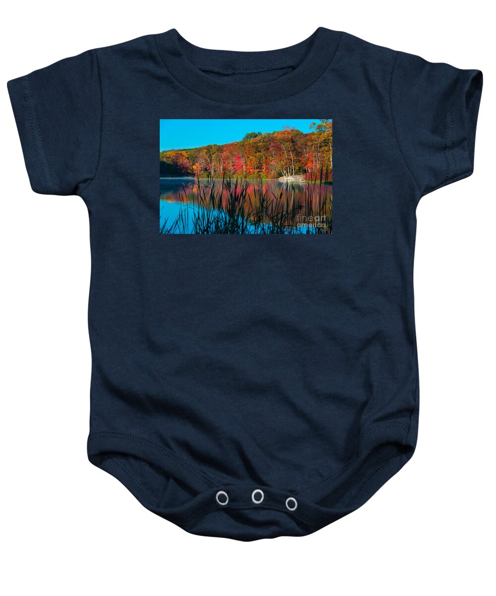 Harriman State Park Baby Onesie featuring the photograph Autumn Lake by Anthony Sacco