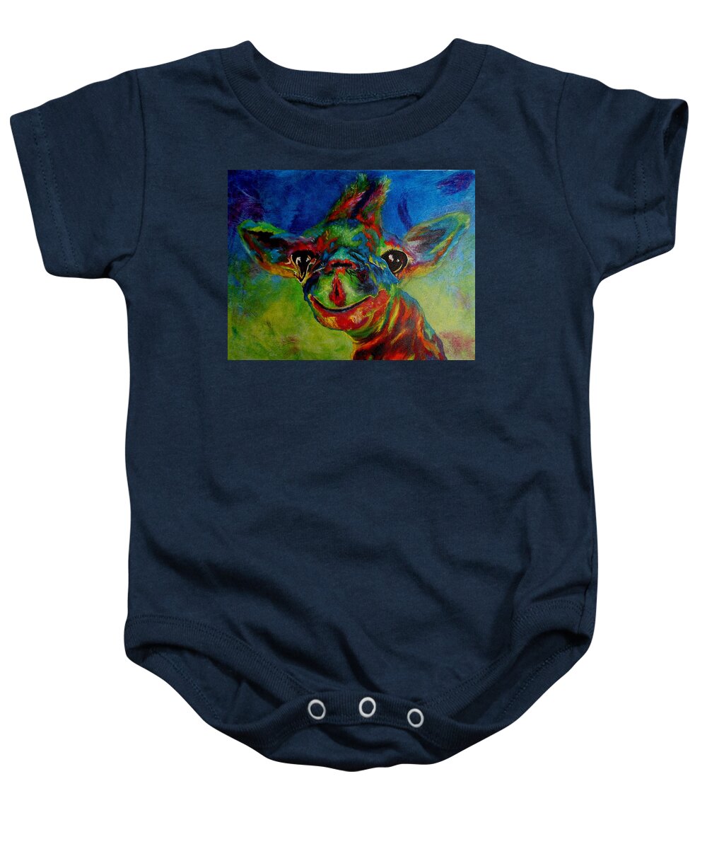 Animal Baby Onesie featuring the painting Baby by Maris Sherwood