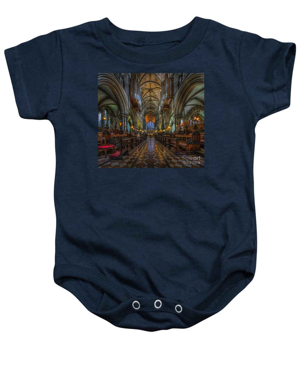 Yhunsuarez Baby Onesie featuring the photograph Cathedral Choir by Yhun Suarez