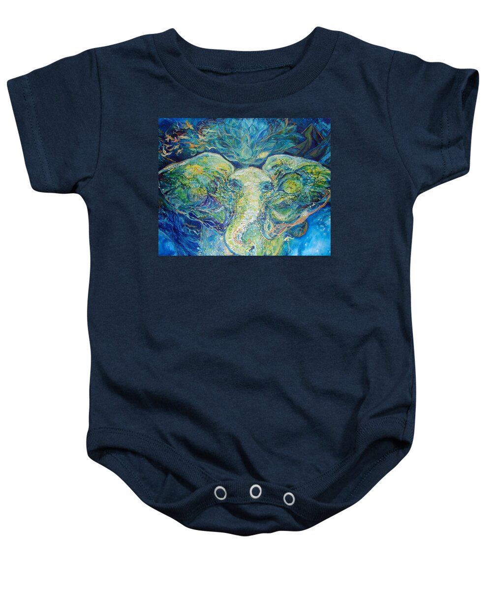 Elephant Baby Onesie featuring the painting Channels by Ashleigh Dyan Bayer