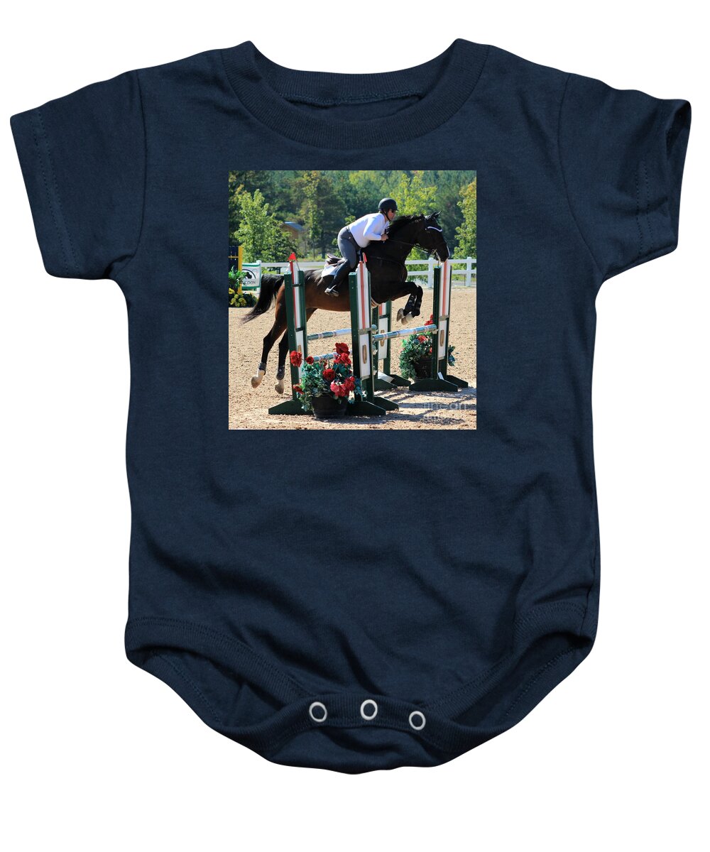 Horse Baby Onesie featuring the photograph Cjst-jumper21 by Janice Byer