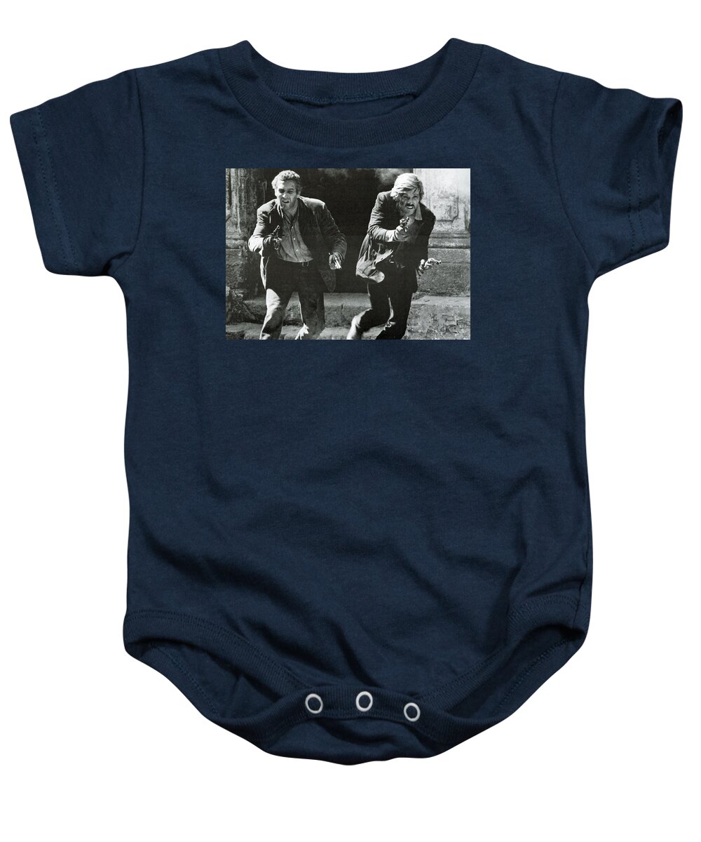 Butch Cassidy And The Sundance Kid Baby Onesie featuring the digital art Classic Photo of Butch Cassidy and the Sundance Kid by Georgia Clare