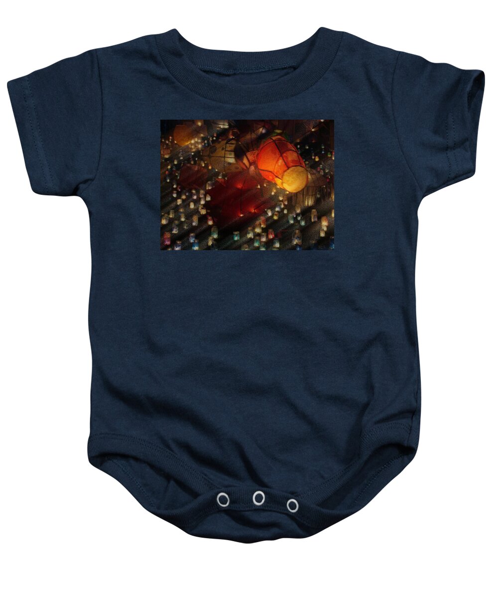 Lanterns Baby Onesie featuring the photograph Colorful Lanterns by Zinvolle Art