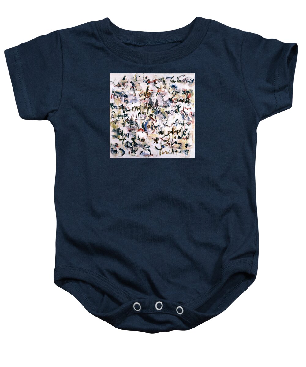 Abstraction Baby Onesie featuring the painting Comfort - Calins by Ritchard Rodriguez