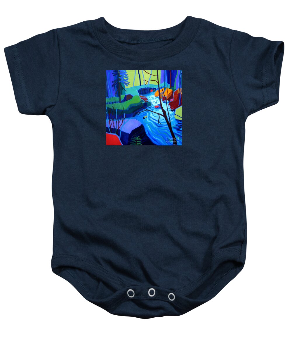 Landscape Baby Onesie featuring the painting Confluence by Debra Bretton Robinson