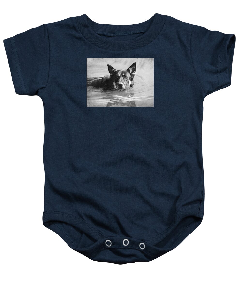 German Shepard Baby Onesie featuring the photograph Cool Waters by Melanie Lankford Photography