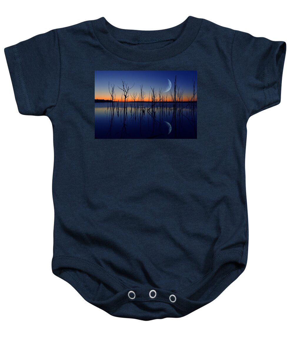 Crescent Moon Baby Onesie featuring the photograph The Crescent Moon by Raymond Salani III