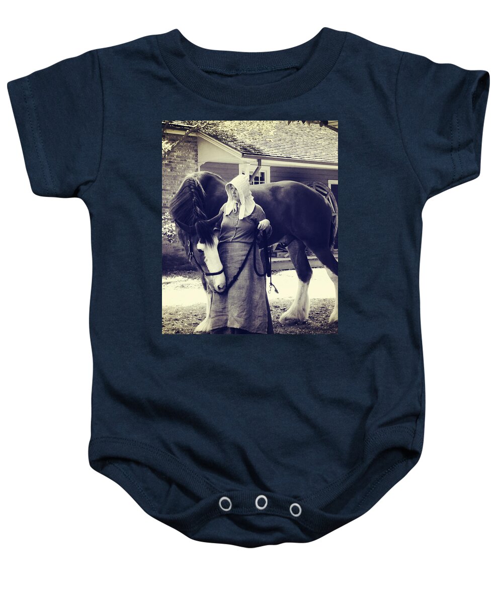 Horse Baby Onesie featuring the photograph Don't Be Afraid I'm Here by Zinvolle Art