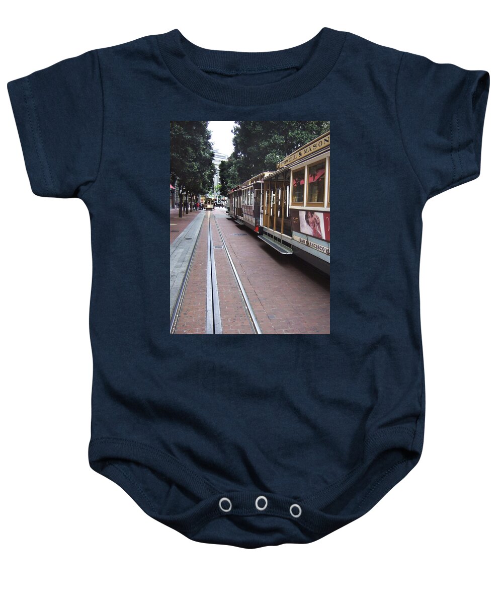 Cable Car Baby Onesie featuring the photograph End of the Line by Steve Ondrus