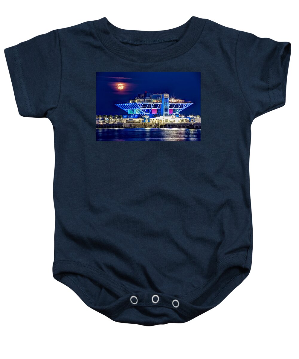 Moon Baby Onesie featuring the photograph Farewell Moon by Marvin Spates