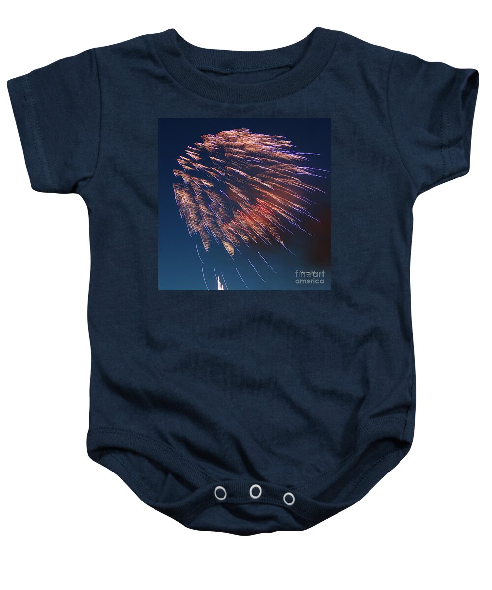 July Baby Onesie featuring the photograph Fireworks Series I by Suzanne Gaff