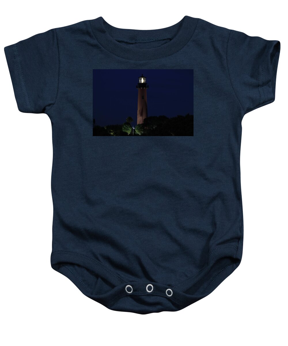 Jupiter Baby Onesie featuring the photograph Flag Reflections by Catie Canetti