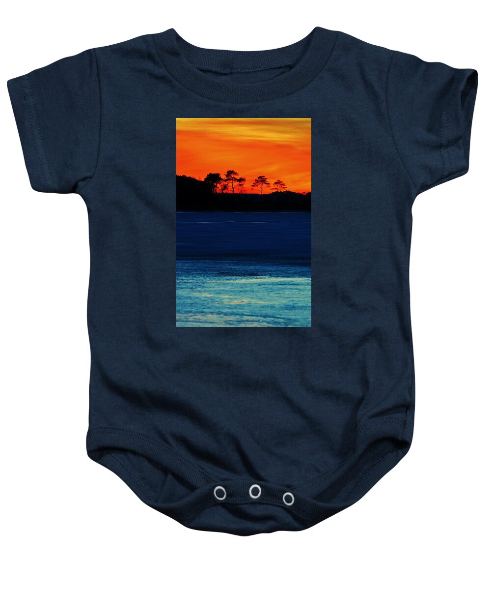 Beach Bum Pics Baby Onesie featuring the photograph Frozen Glow by Billy Beck