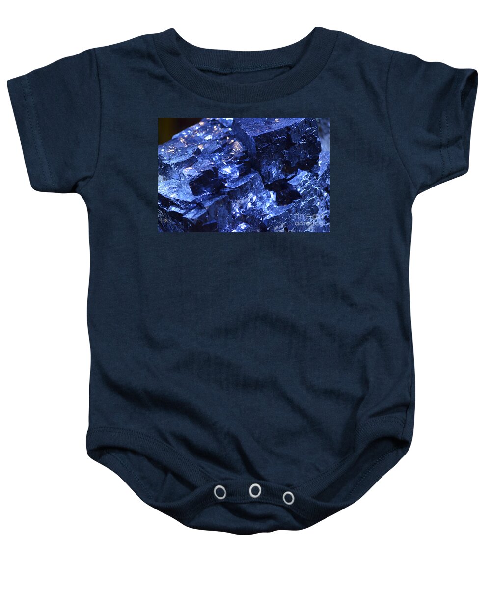 Galena Baby Onesie featuring the photograph Galena Mineral Crystal Macro by Shawn O'Brien
