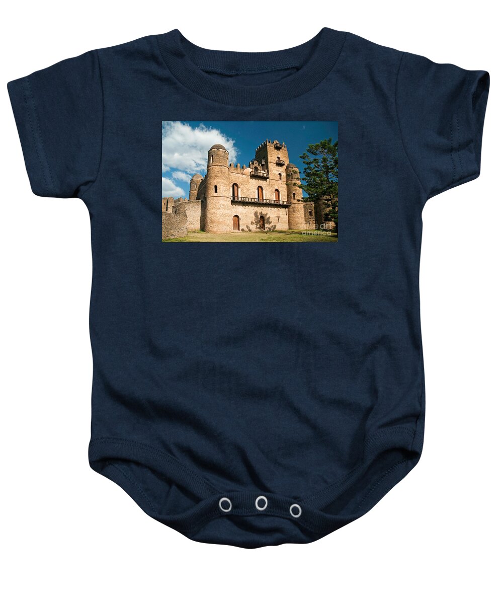 Gonder Gondar Ethiopia Royal Ethiopian Kings Castle Travel Tourism Vacations Holidays Heritage History Historic Monument Fort Architecture East Africa African Military Noble Baby Onesie featuring the photograph Gonder Gondar Ethiopia Royal Ethiopian Kings Castle by JM Travel Photography