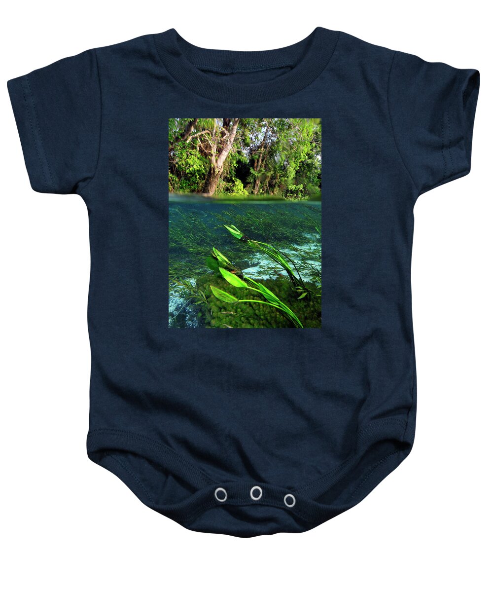 Underwater Baby Onesie featuring the photograph Green flow by Artesub