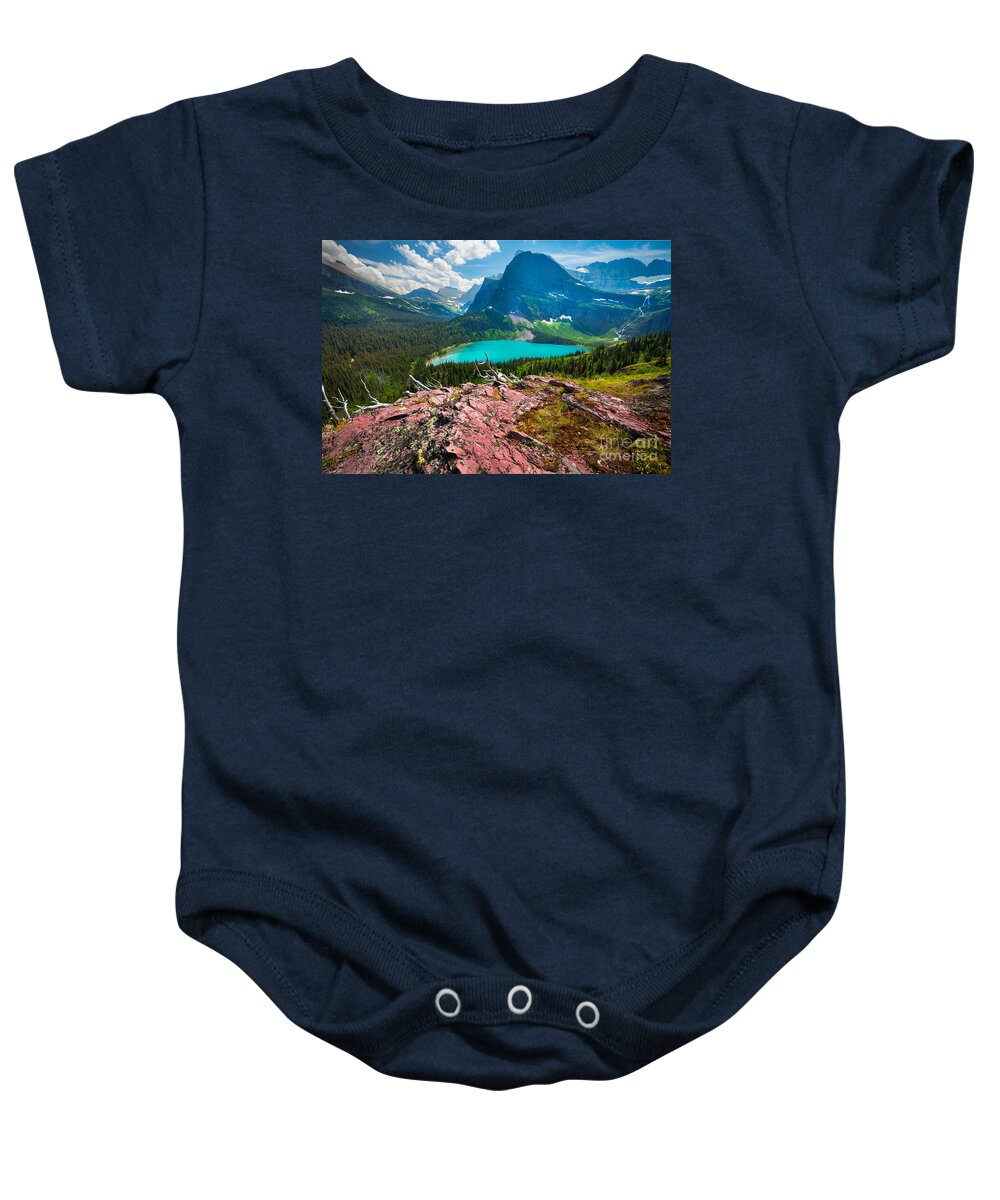 America Baby Onesie featuring the photograph Grinnel Lake by Inge Johnsson
