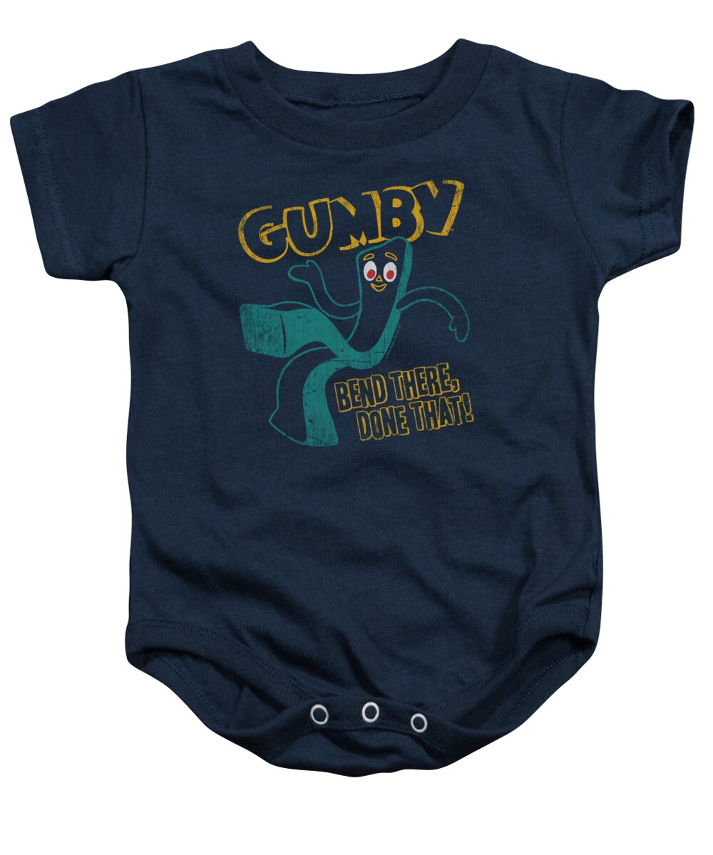 Gumby Baby Onesie featuring the digital art Gumby - Bend There by Brand A