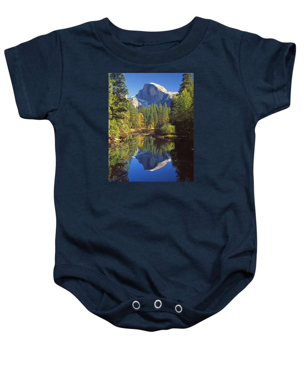 Halfdome Baby Onesie featuring the photograph 2M6709-Half Dome Reflect - V by Ed Cooper Photography