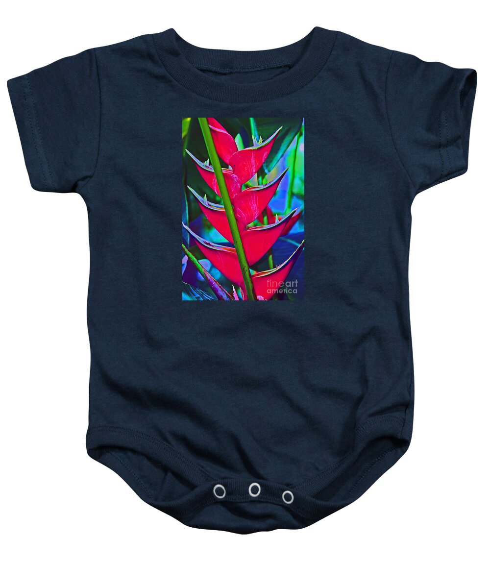 Heliconia Baby Onesie featuring the photograph Heliconia Abstract by Karen Adams