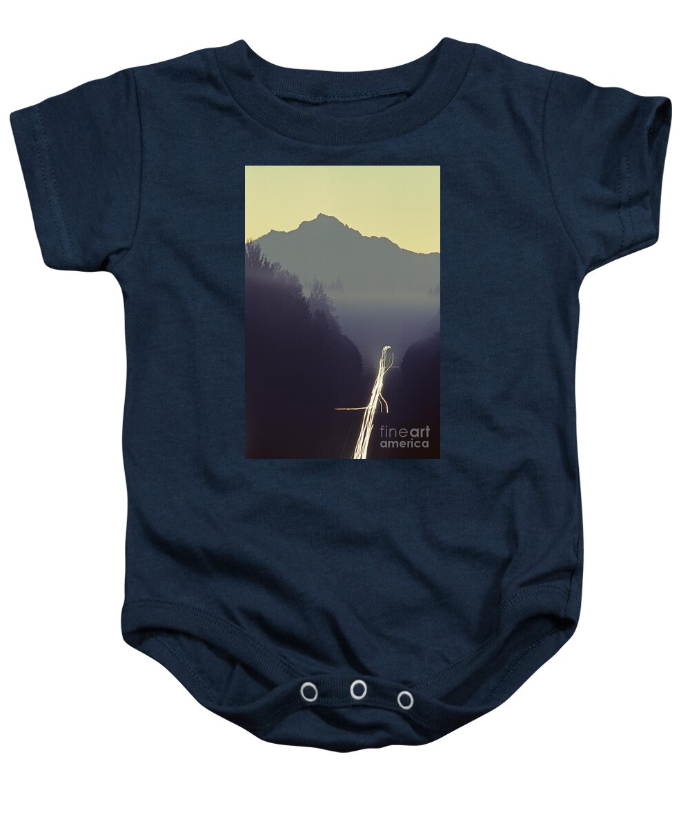 Photography Baby Onesie featuring the photograph Highway with Light Streaks by Jim Corwin