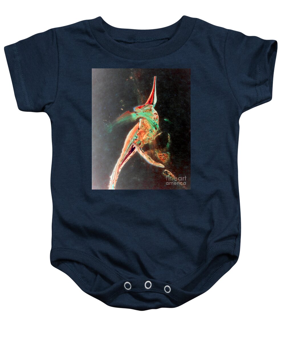 Body Art Baby Onesie featuring the painting In Jest by Jacqueline McReynolds