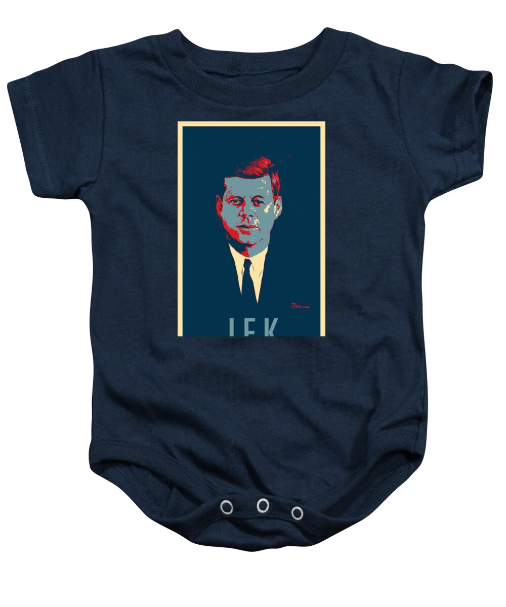 Cartoon Art Baby Onesie featuring the photograph J F K in HOPE by Rob Hans