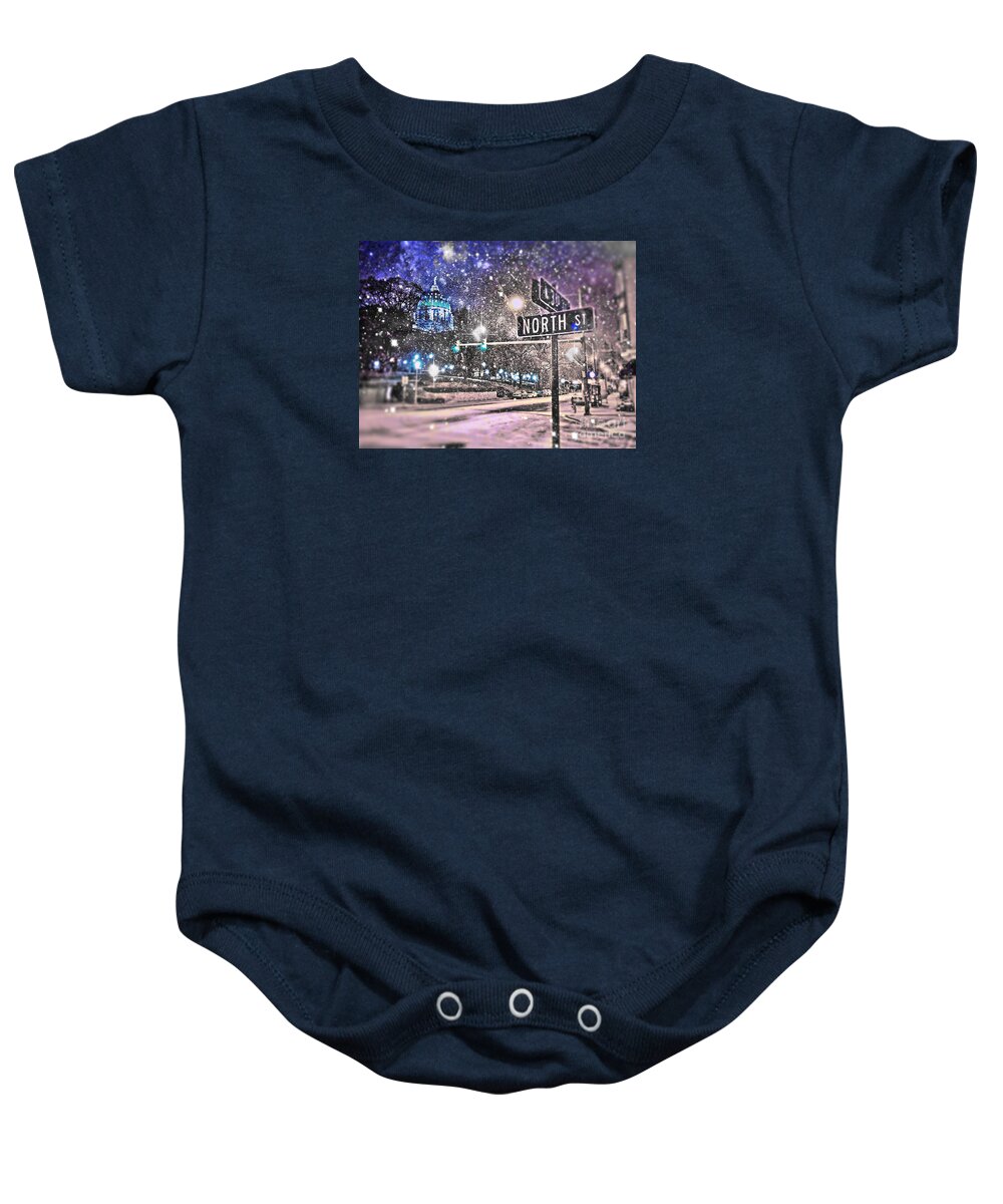 Snow Baby Onesie featuring the digital art KINGDOMS OF HEAVEN AND EARTH - Natural by Kevyn Bashore